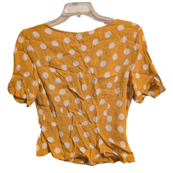 Bershka Mustard Yellow Polka Dot Top – Size Medium - Picture 4 of 4